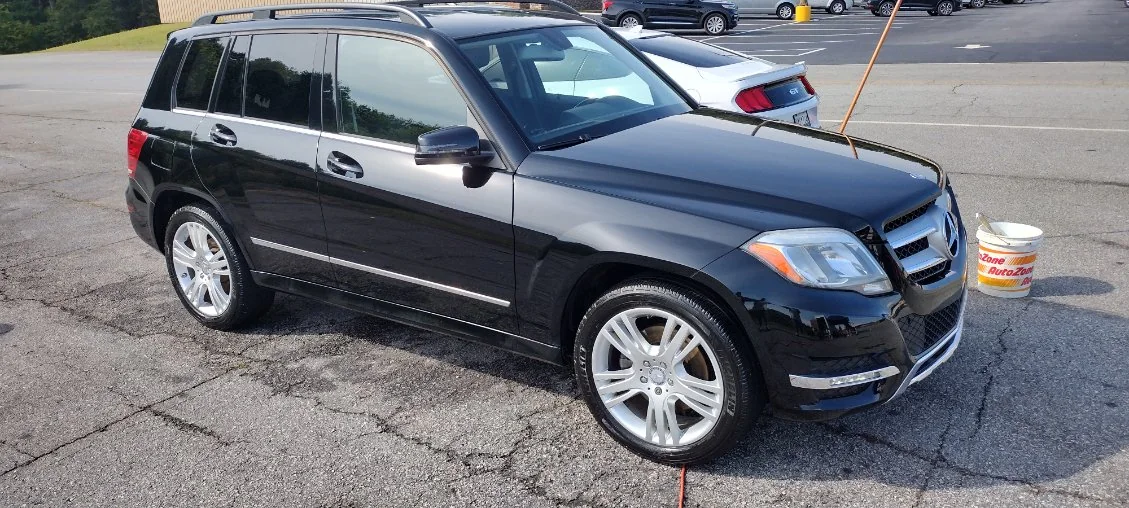 Black Mercedes-Benz GLK washed on site by Grindtime